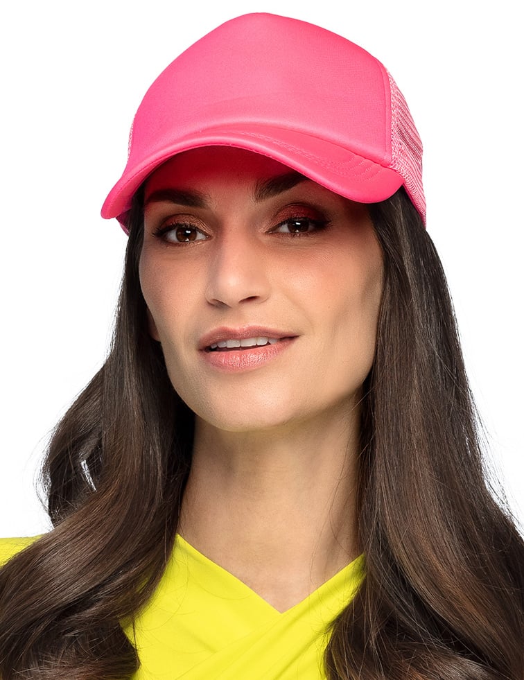 Casquette rose fluo pour adulte rose fluo avec filet
