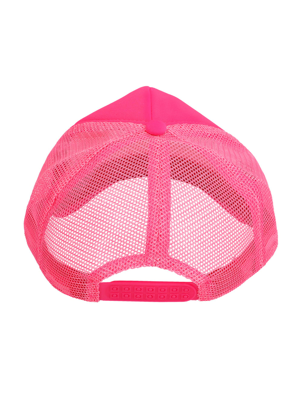 Vue de dos de la casquette rose fluo pour adulte