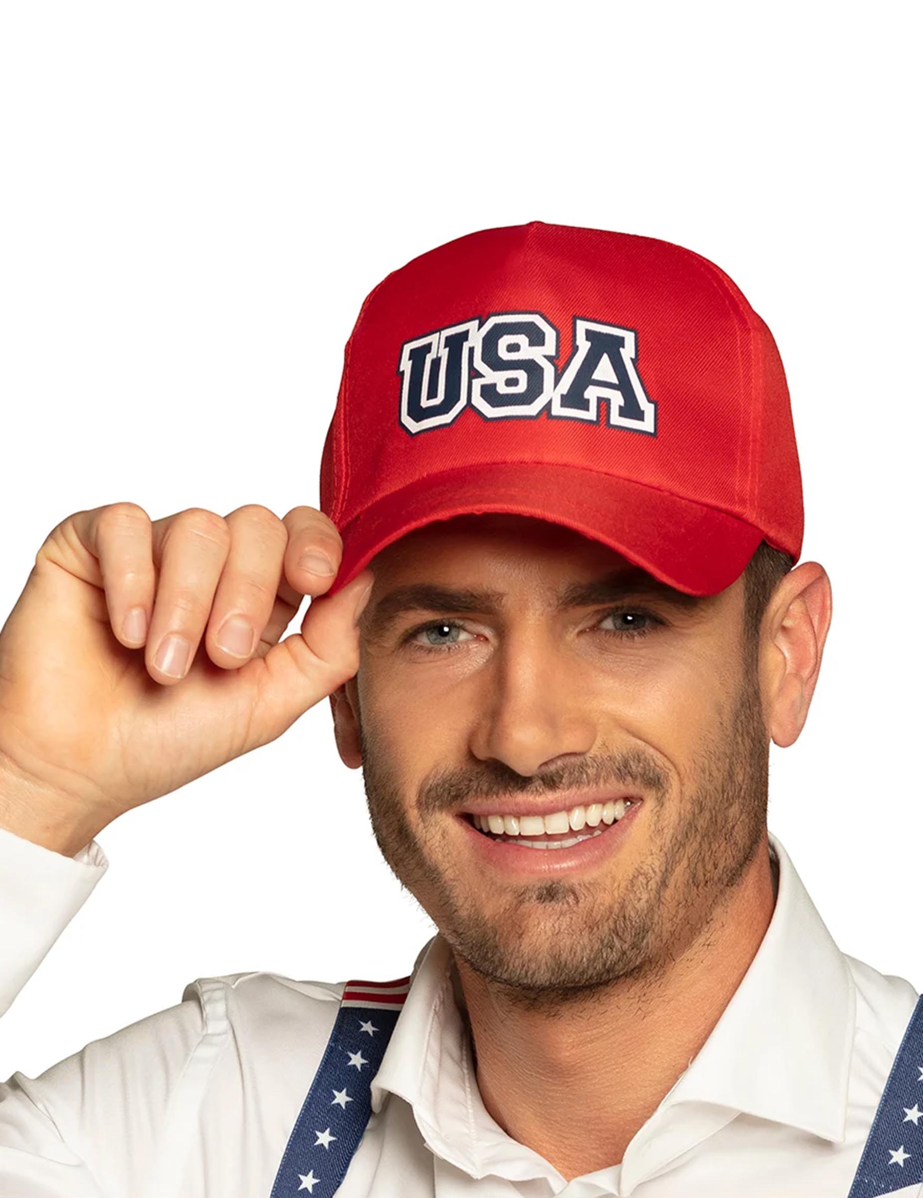 Casquette USA pour adulte rouge