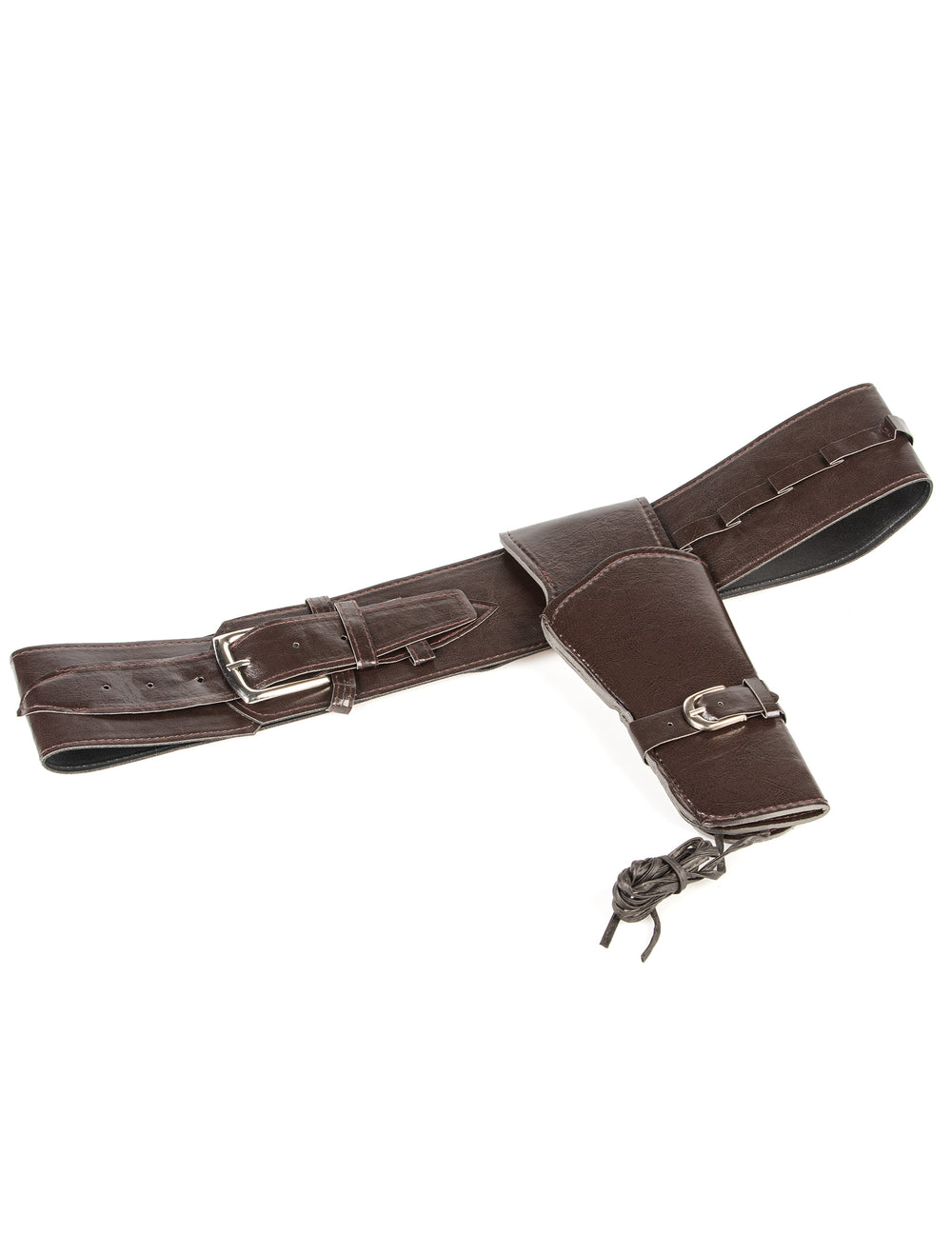 Vue à plat de la ceinture avec étui bandit du western