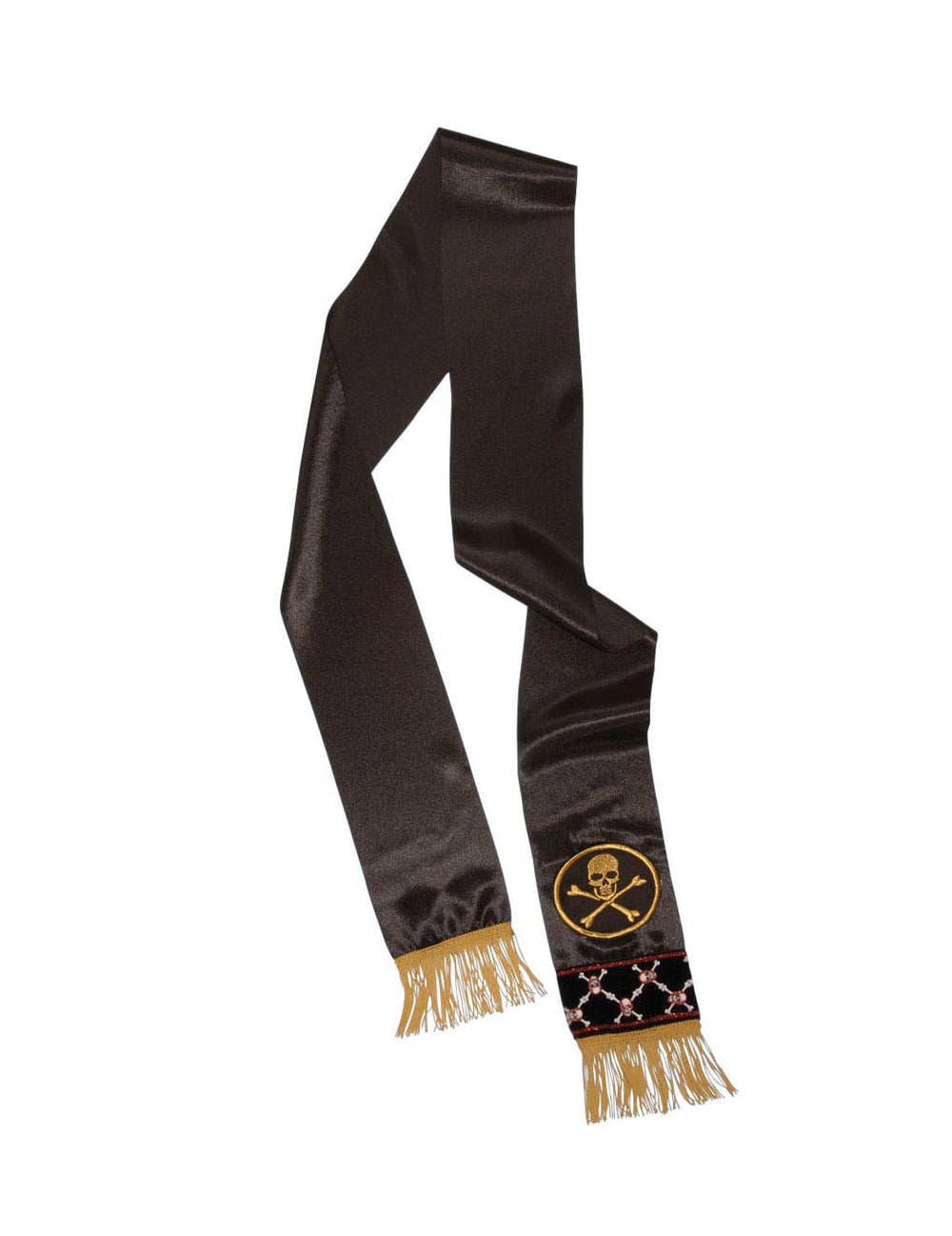 Détail des franges et de l'écusson de la ceinture pirate