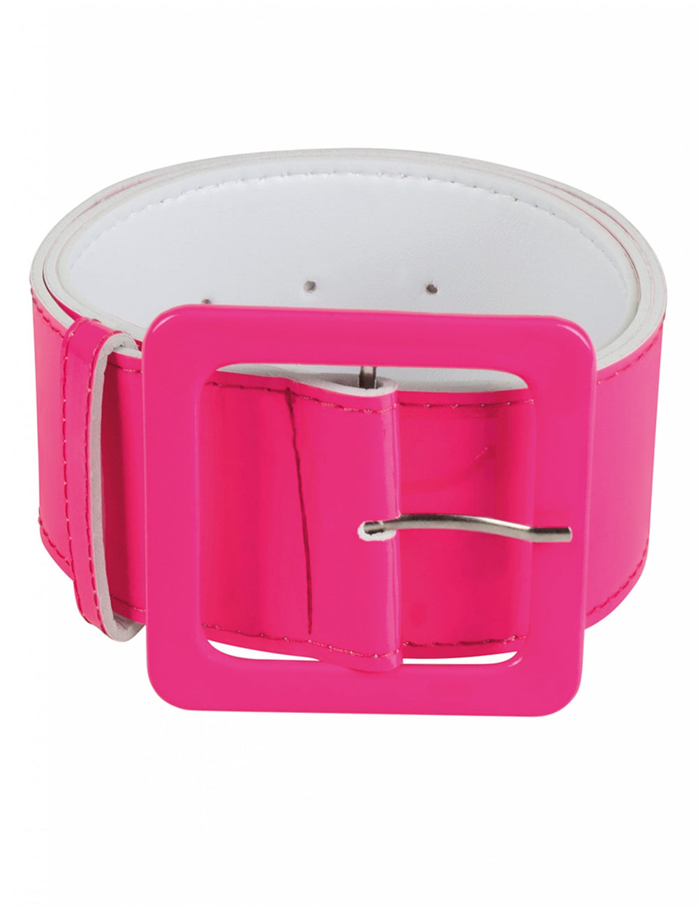 Mise en situation de la ceinture large rose fluo pour adulte