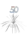 Centre de table 50 ans pour anniversaire argenté scintillant