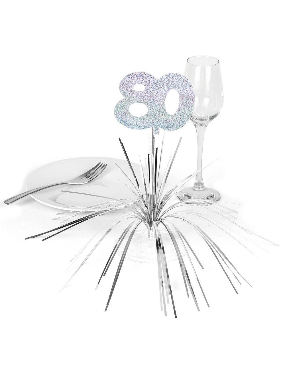 Encenação numa mesa do centro de mesa 80 anos