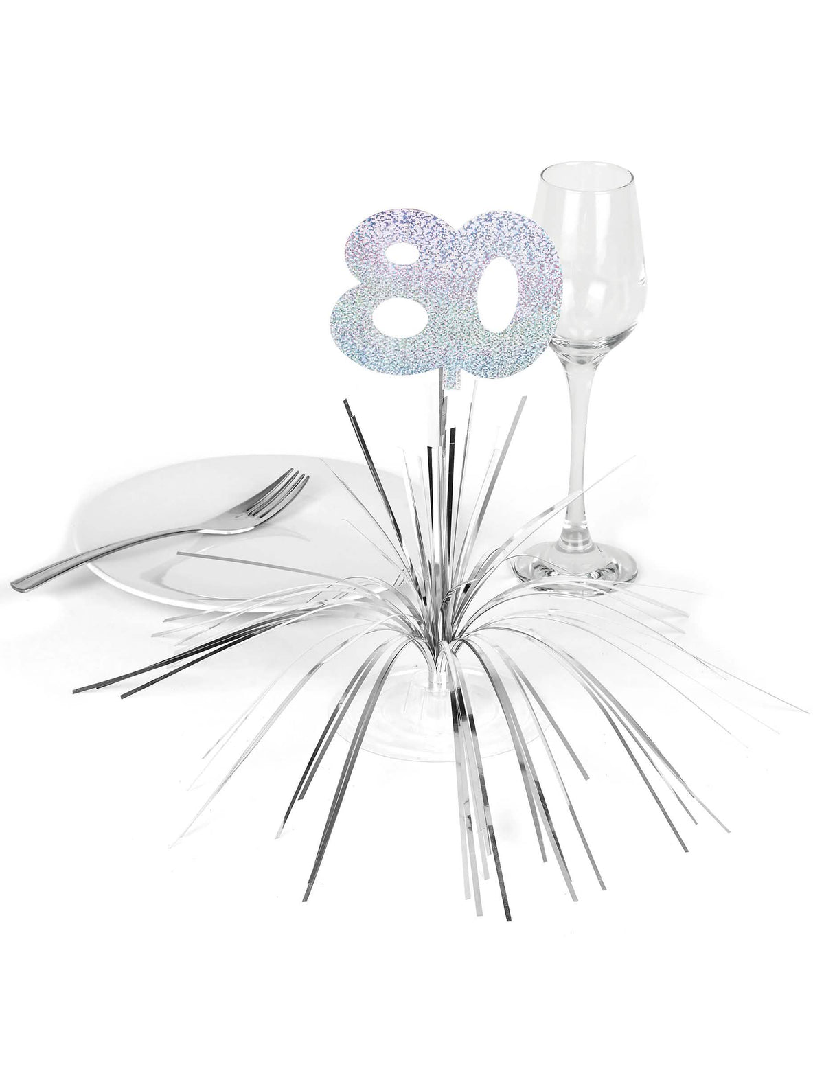 Encenação numa mesa do centro de mesa 80 anos