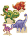 4 centres de table Dinosaures pour anniversaire multicolores