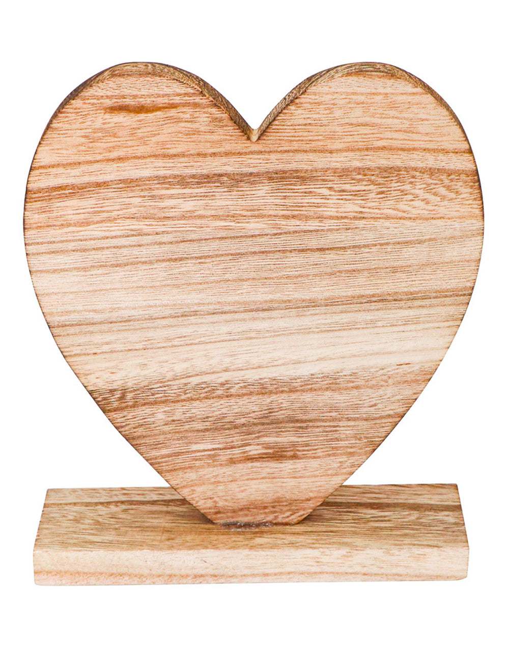 Centre de table cœur en bois sur socle