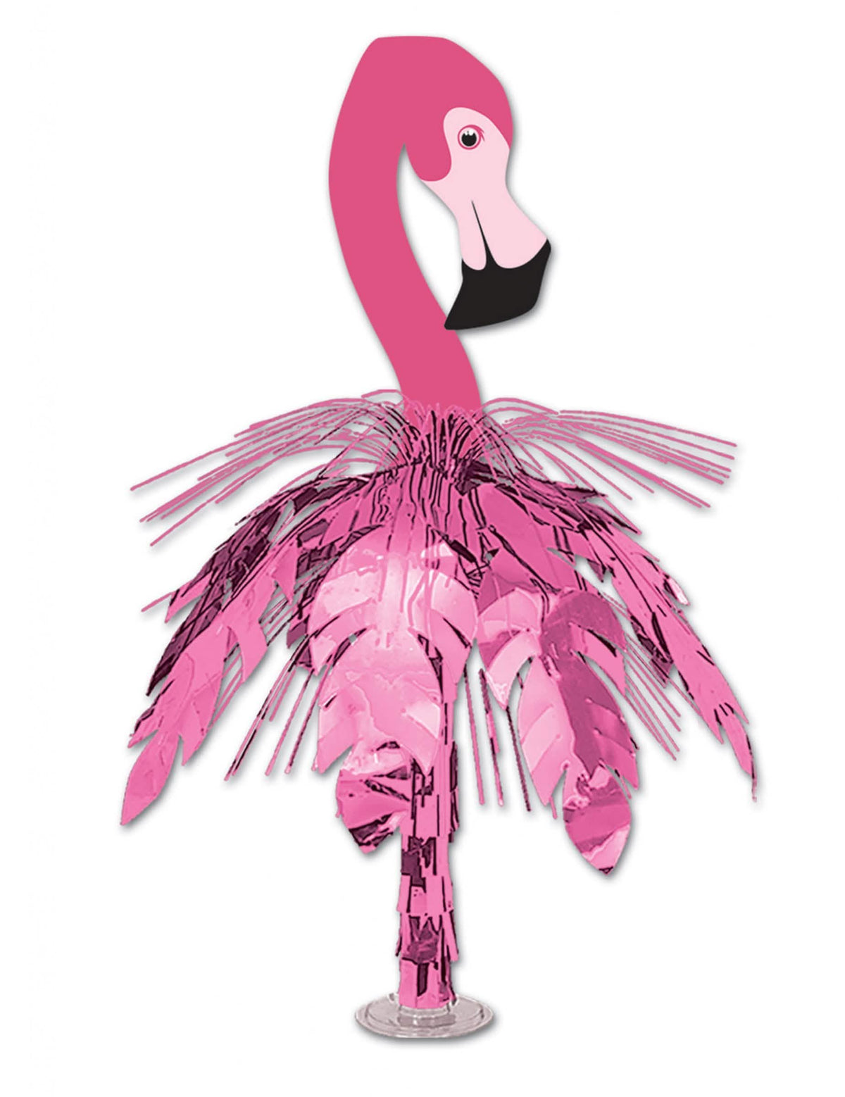 Centro de mesa em cascata flamingo para decoração exótica cor de rosa metalizado