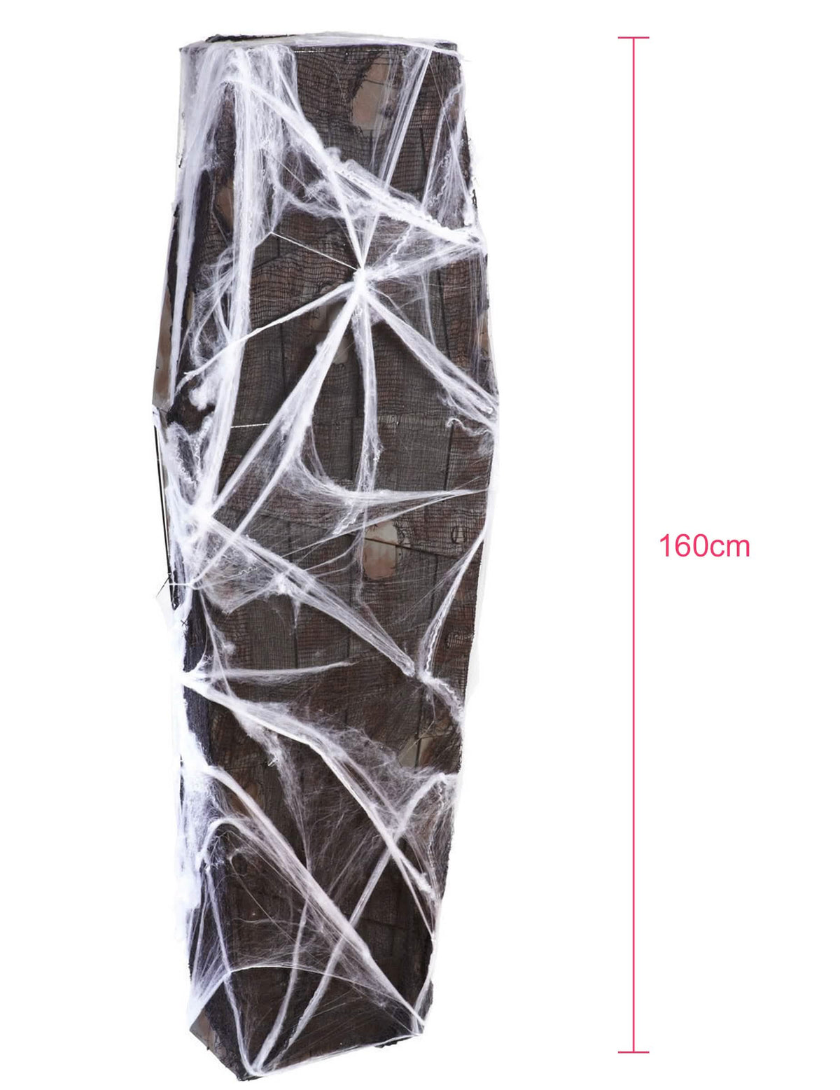 Caixão halloween para decoração com teia de aranha branca