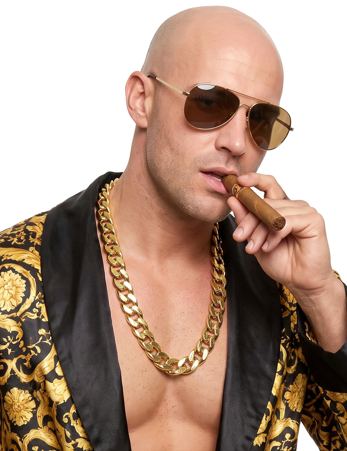 Colar bling bling dourada - adulto