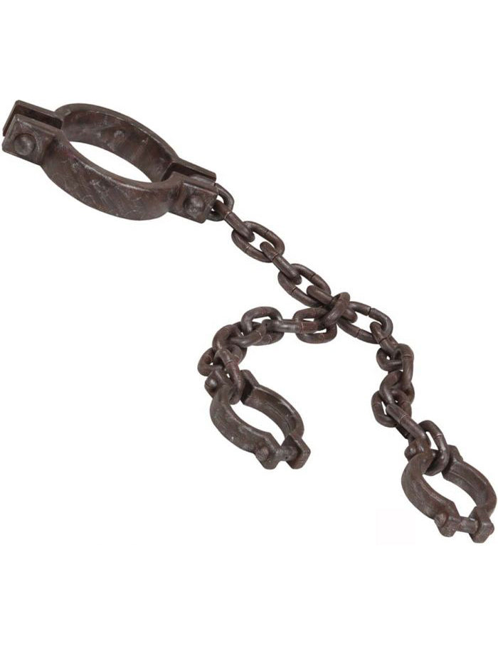 Chaîne de prisonnier pour cou et poignets pour adulte marron effet rouillé