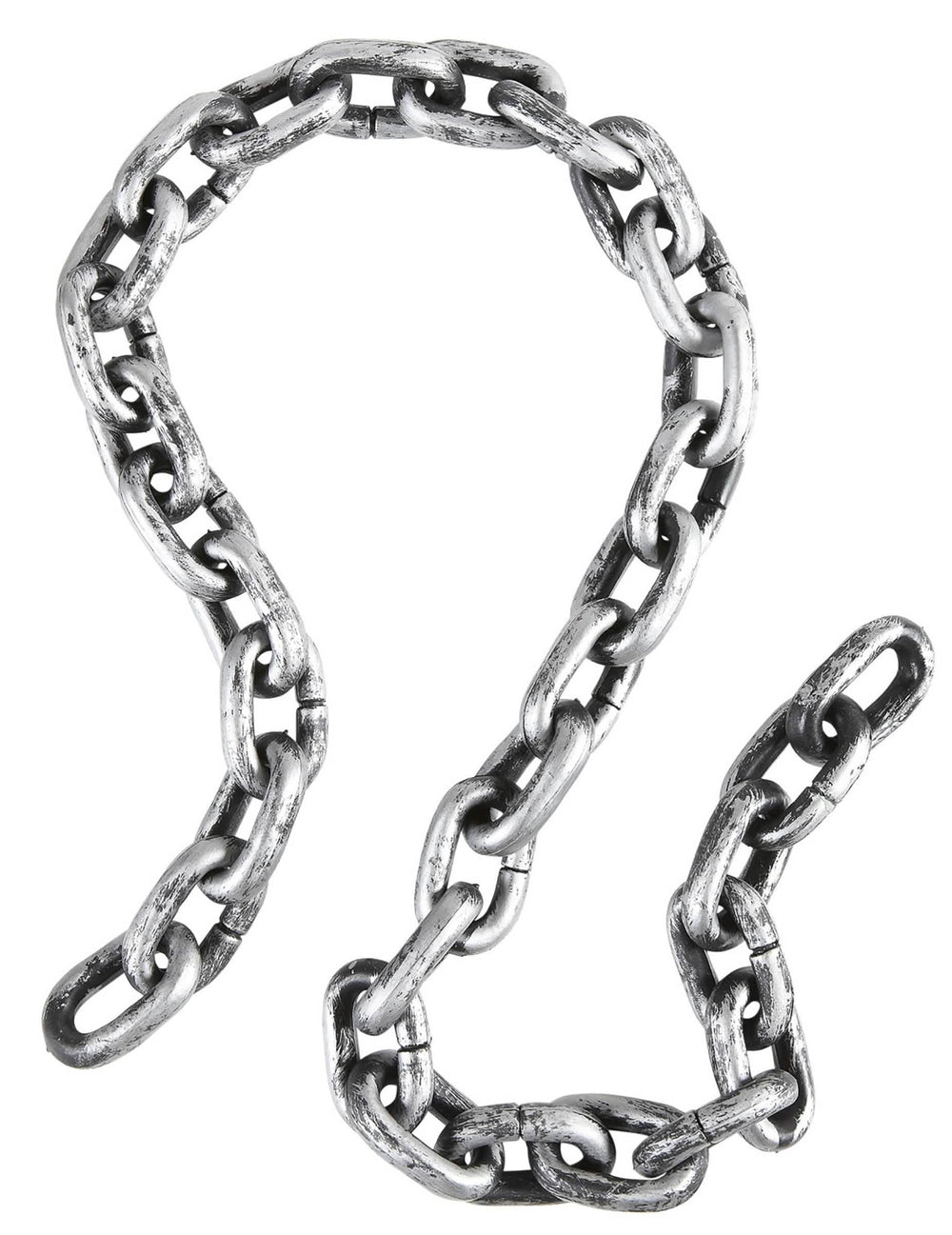Corrente de prisioneiro para adulto prateada com efeito metal envelhecido