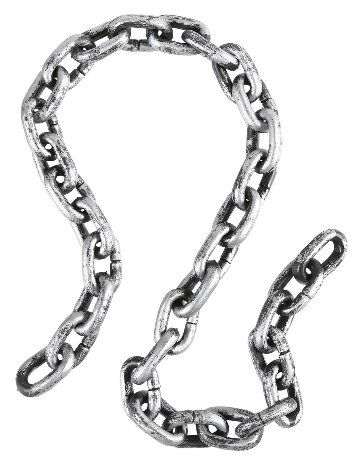 Corrente de prisioneiro para adulto prateada com efeito metal envelhecido