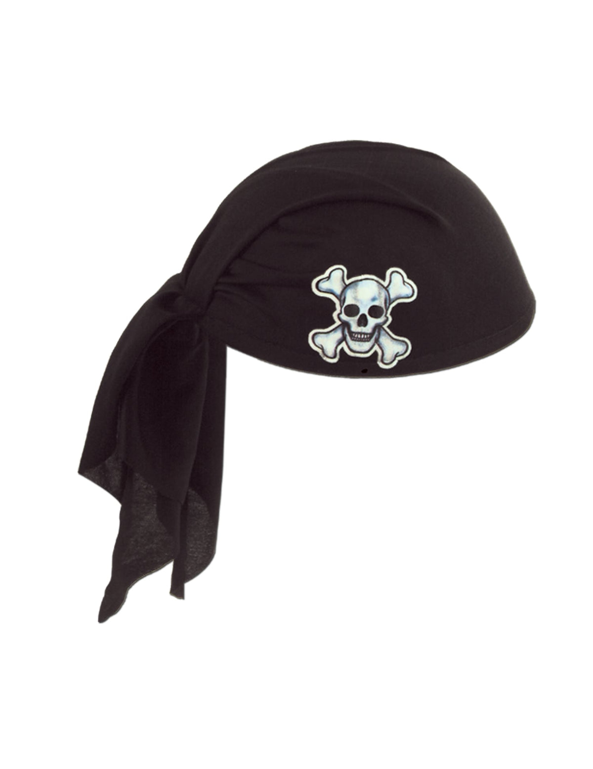 Chapeau bandana de pirate pour adulte noir avec tête de mort
