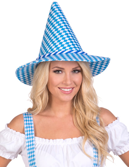 Chapéu bávaro azul e branco adulto
