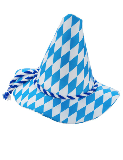 Chapéu bávaro azul e branco adulto
