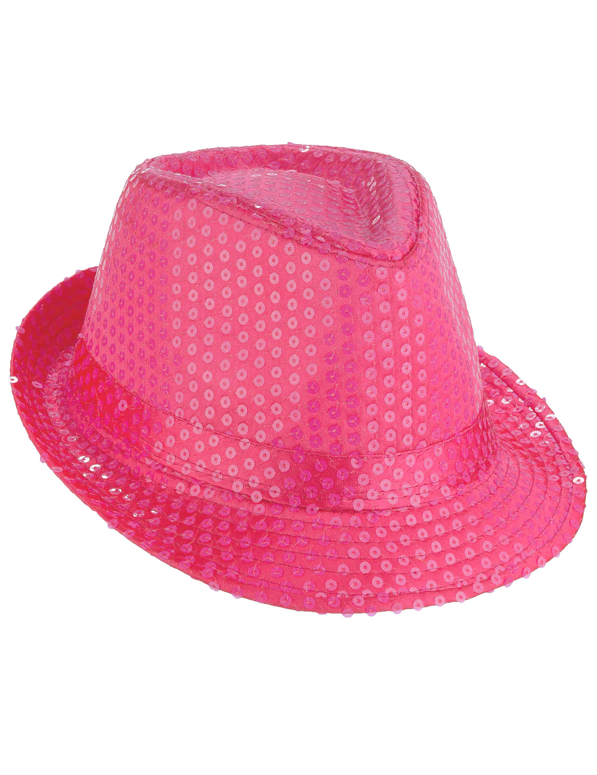 Vue de profil du chapeau borsalino à sequins pour adulte