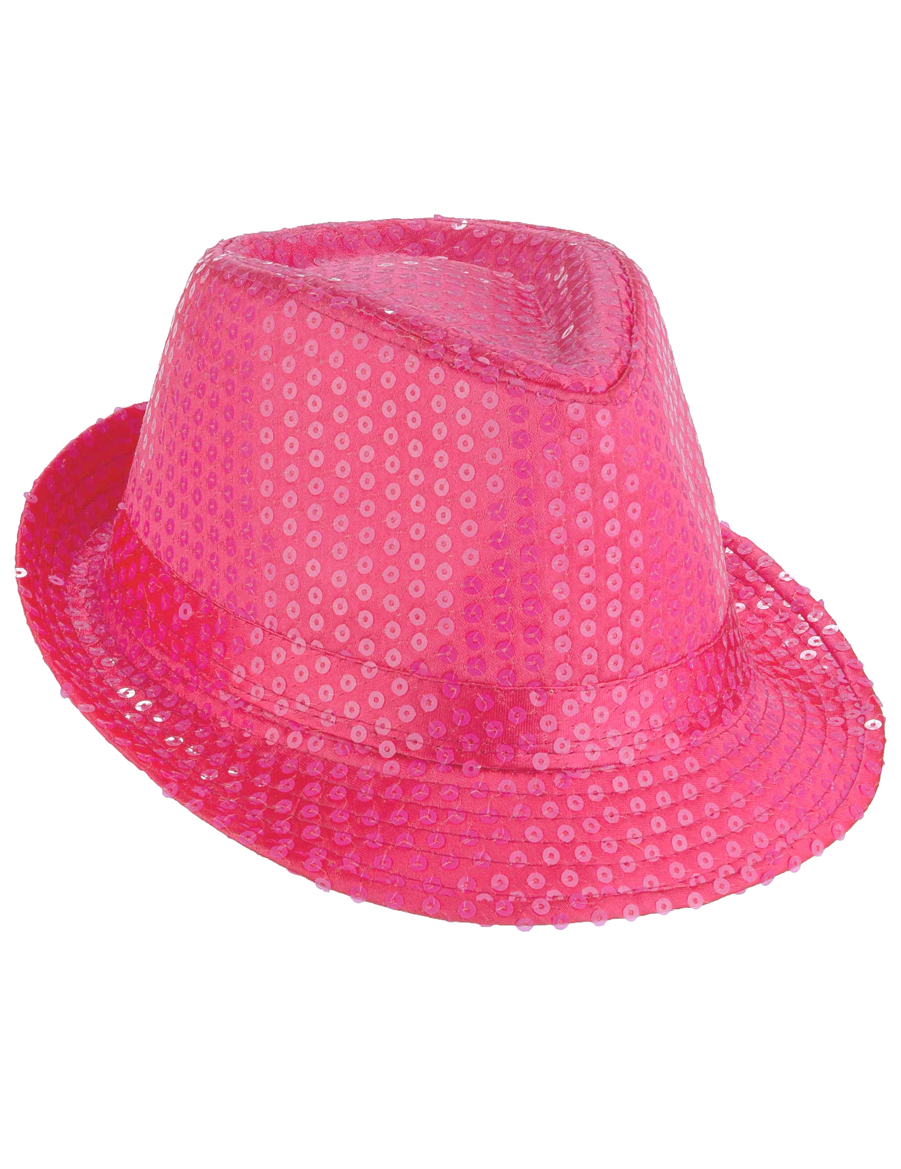 Vue de profil du chapeau borsalino à sequins pour adulte