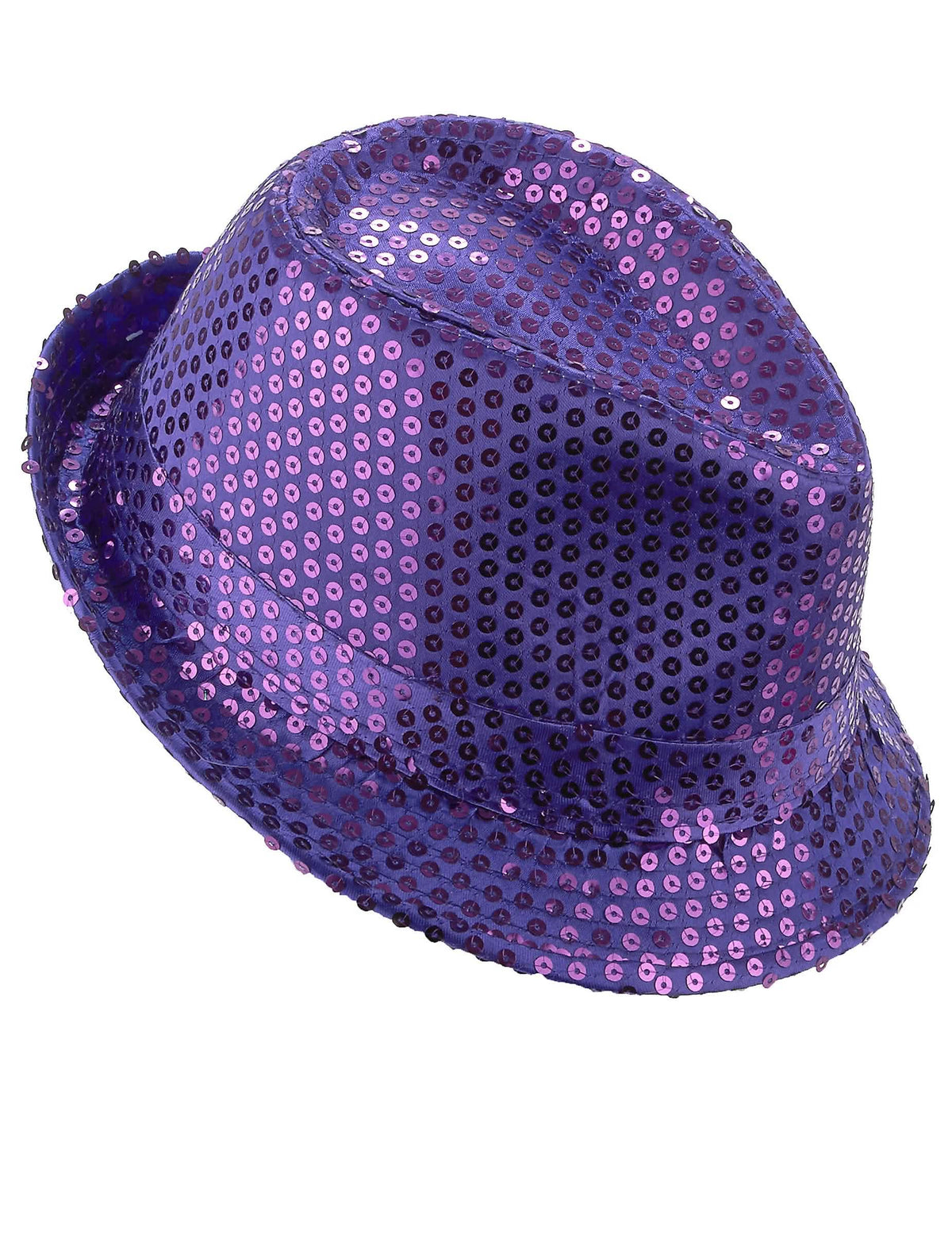 Chapéu borsalino com lantejoulas lilás adulto