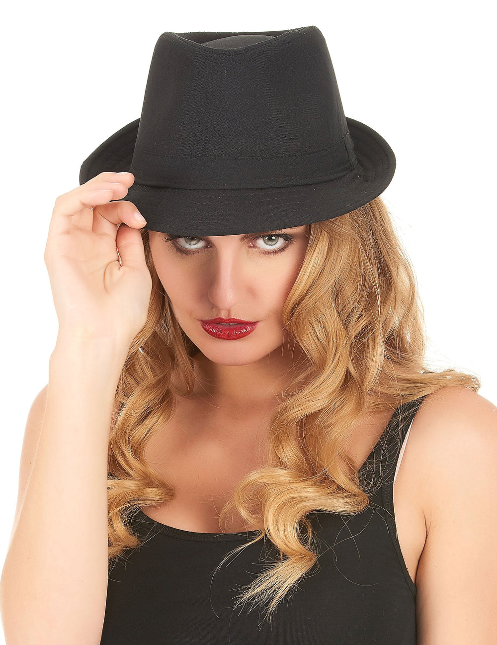 Vue de face du chapeau borsalino luxe pour adulte
