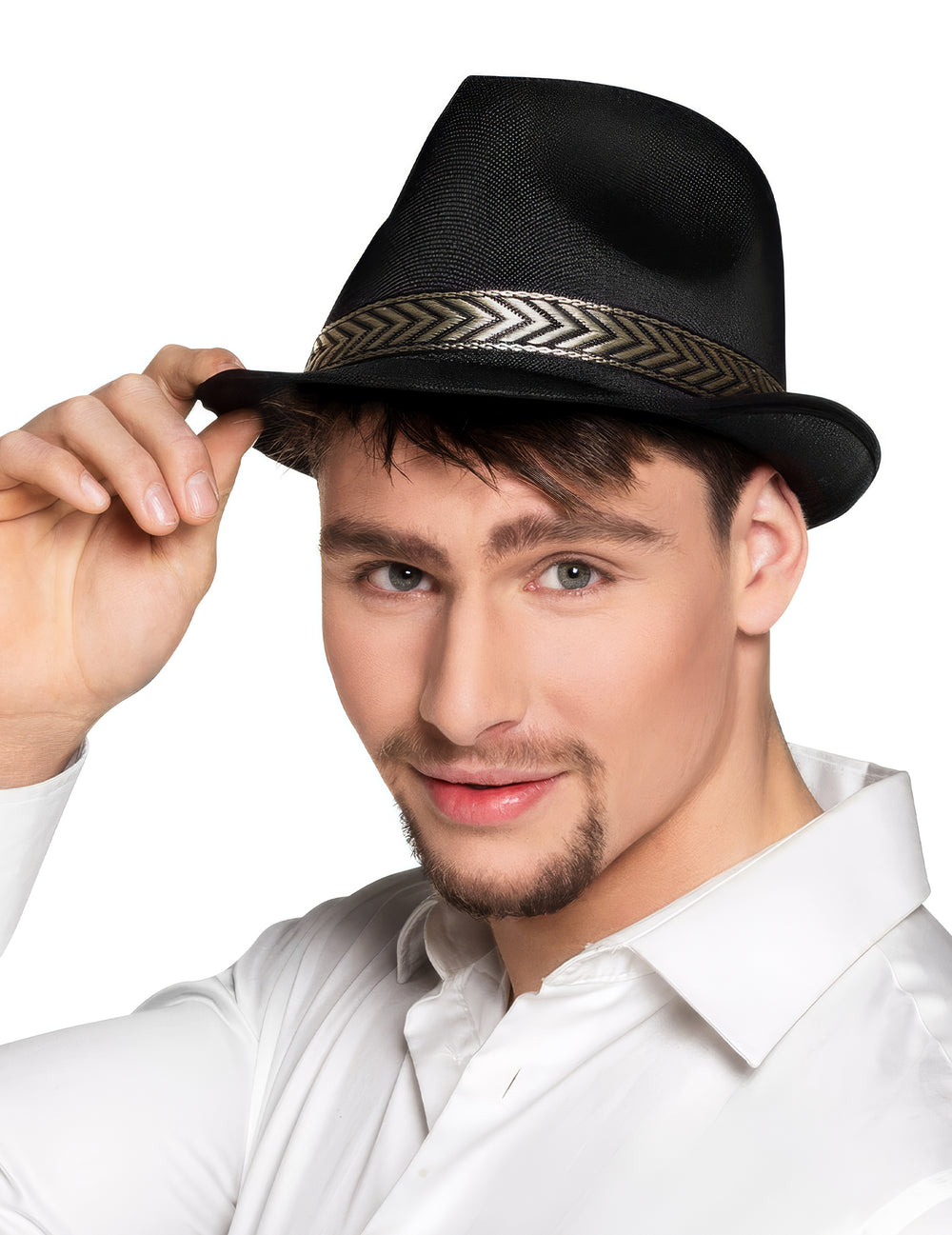 Vue de face porté du chapeau borsalino trilby pour adulte