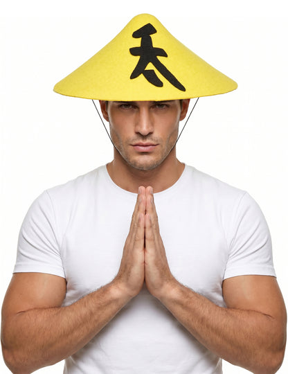 Chapéu chinês amarelo adulto