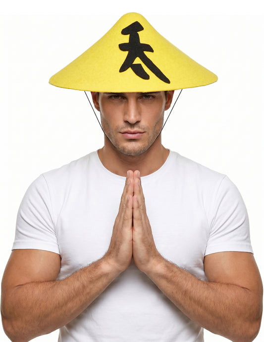 Chapéu chinês amarelo adulto