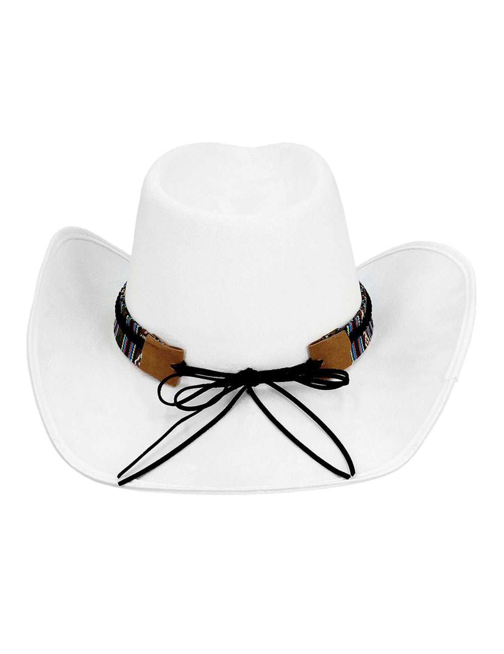 Détail du cordon et du galon du chapeau de cowboy à tête de buffle pour adulte