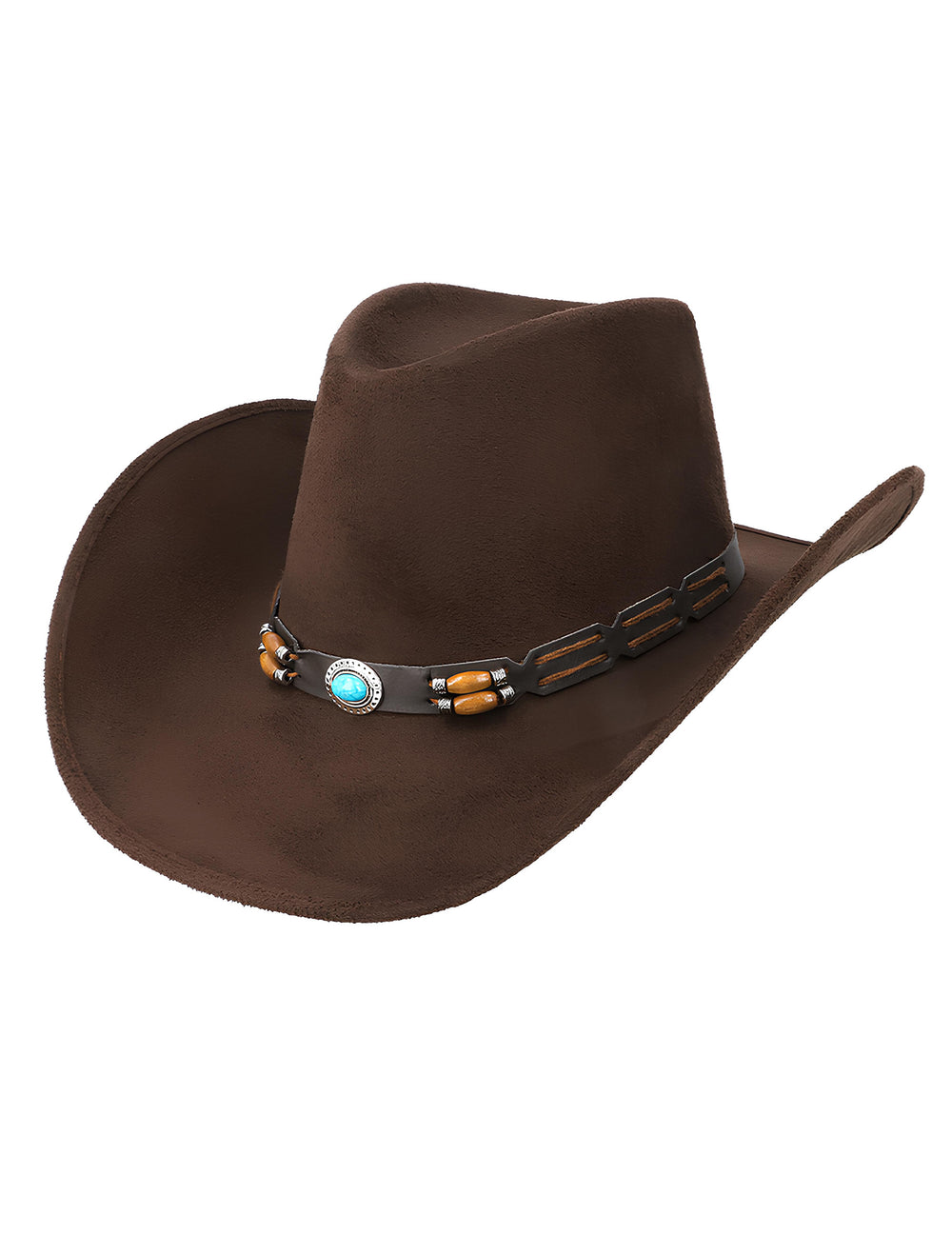 Vue de trois-quarts du chapeau de cowboy Brody