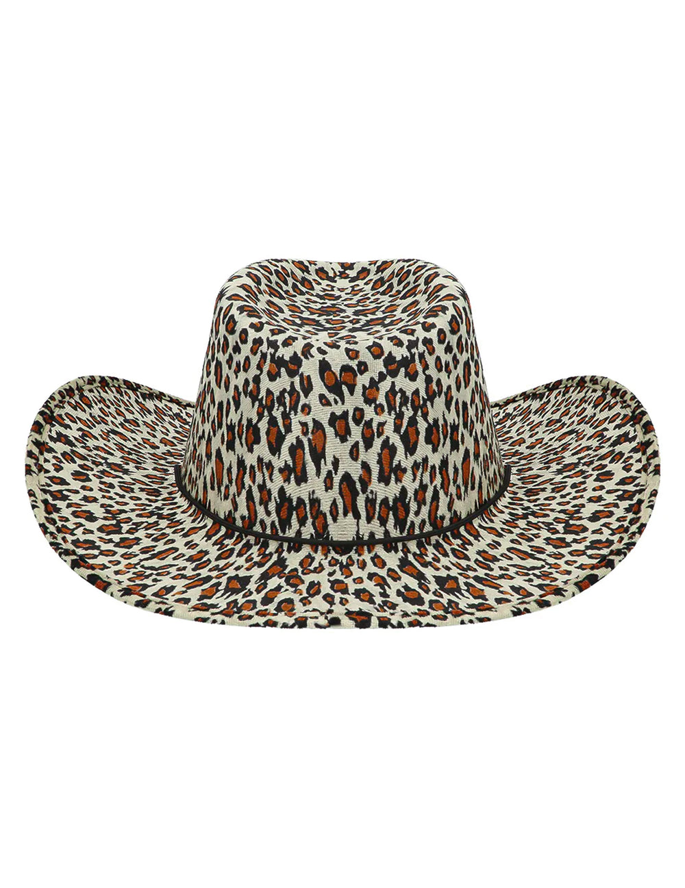 Vue de dessus du chapeau cowboy léopard