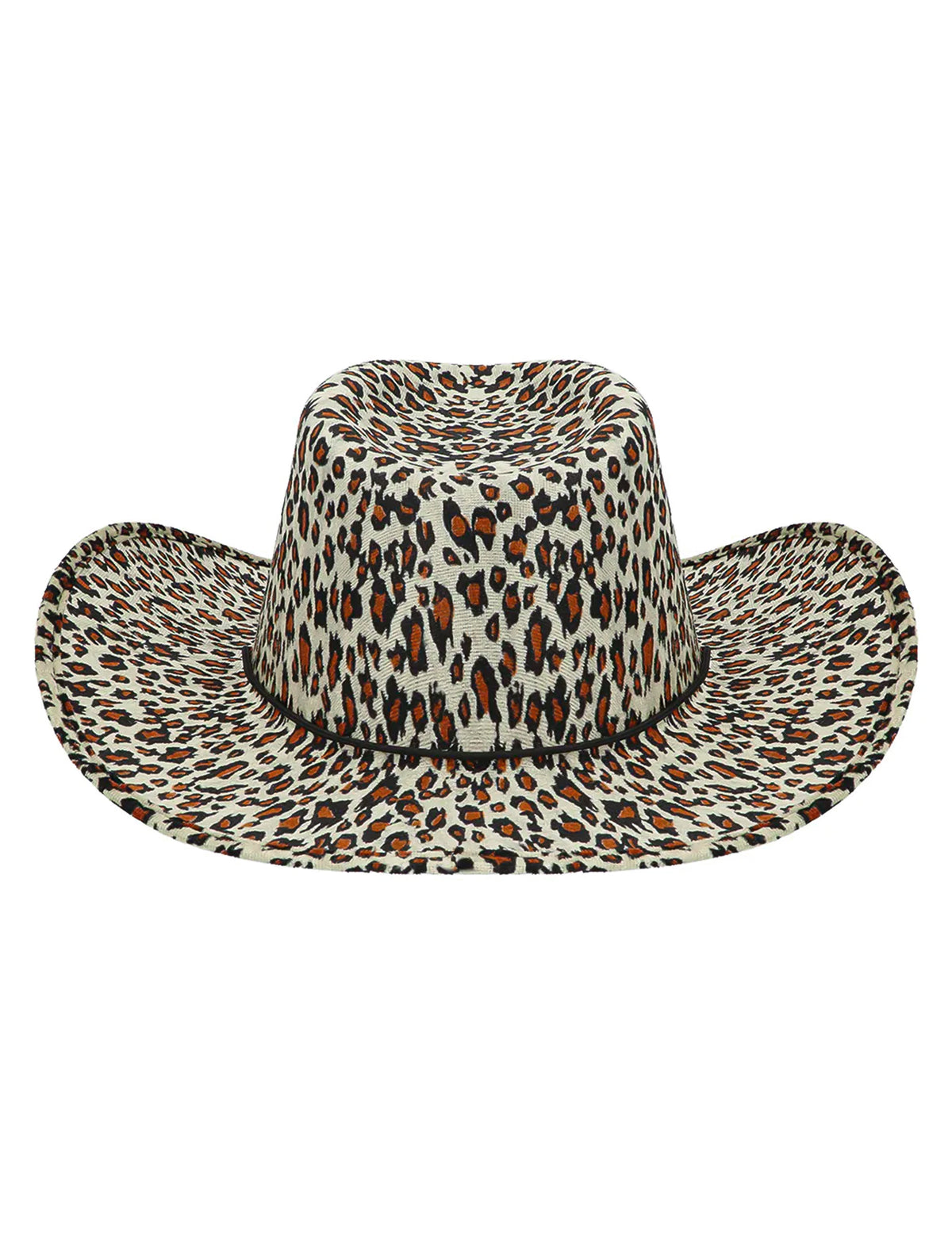Vue de dessus du chapeau cowboy léopard