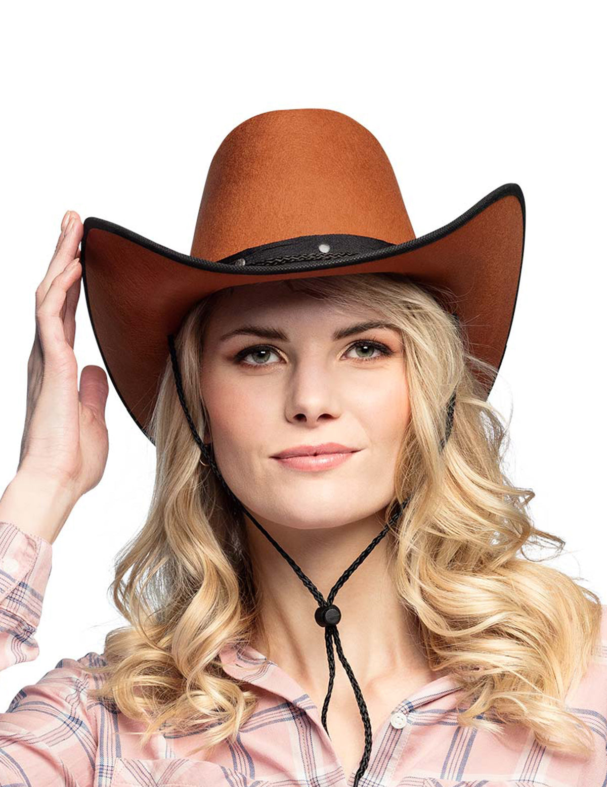 Vue de face du chapeau de cowboy pour adulte