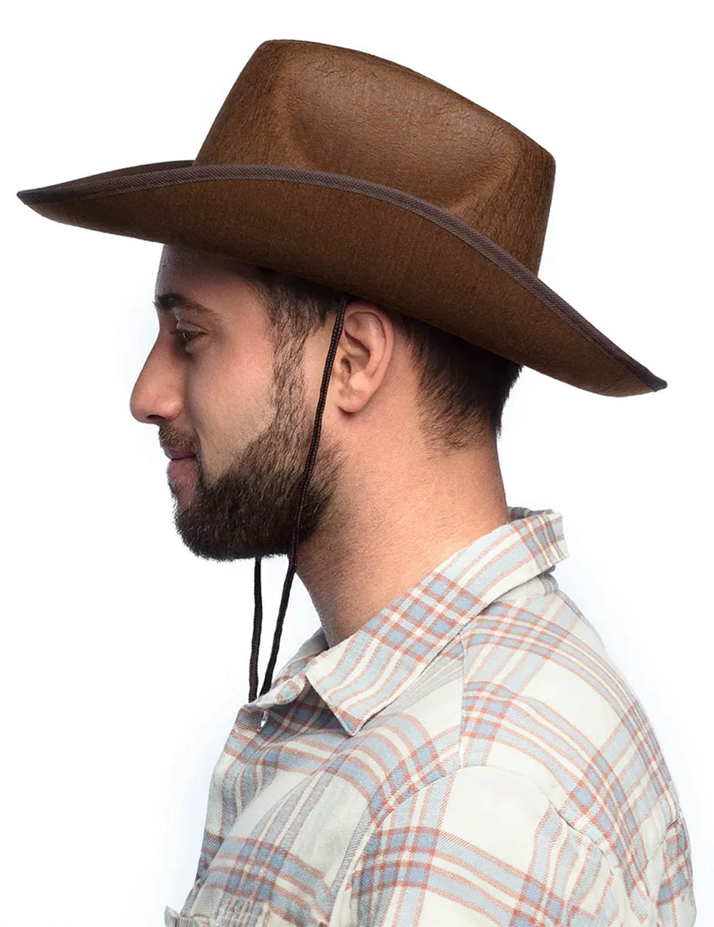 Vista de perfil do chapéu de cowboy