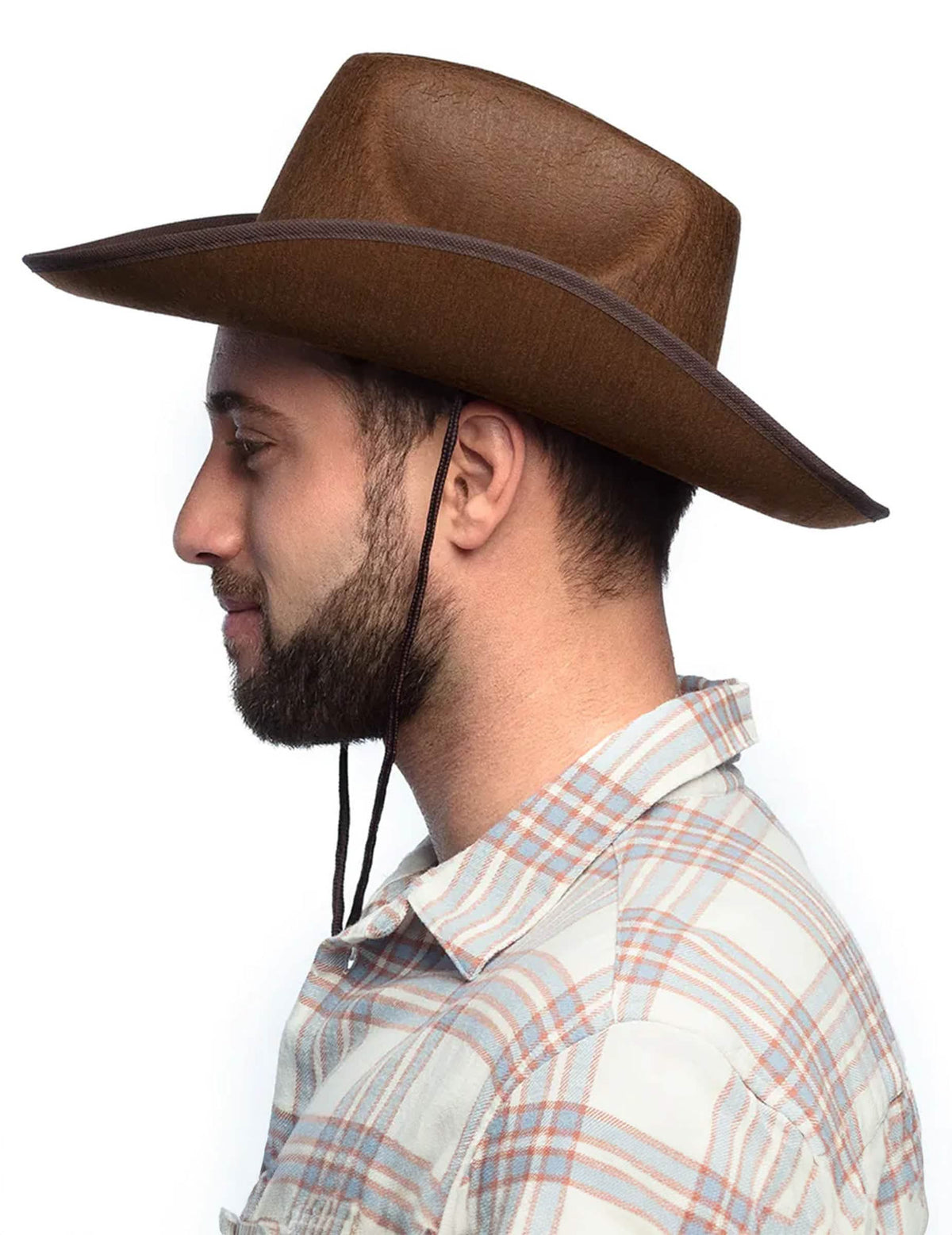 Vista de perfil do chapéu de cowboy