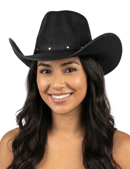 Chapéu preto de Cowboy para adulto