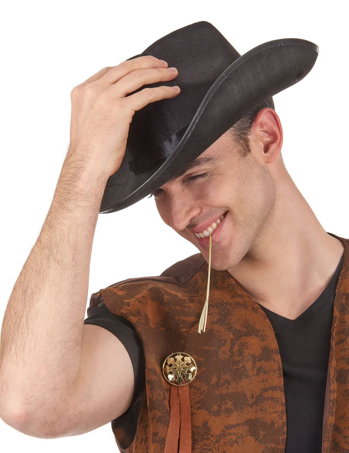 Chapéu de cowboy para adulto preto