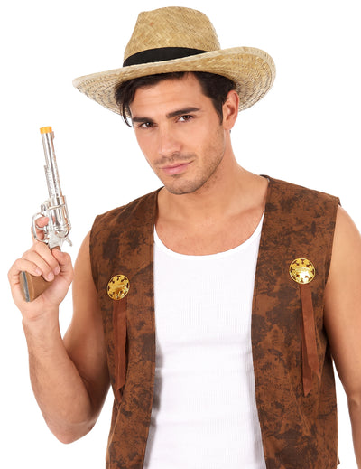 Chapéu Cowboy com fita preta adulto