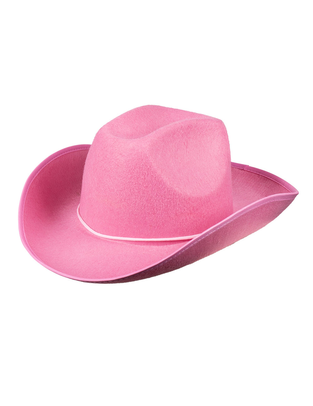Vue de profil du chapeau cowboy pour adulte rose