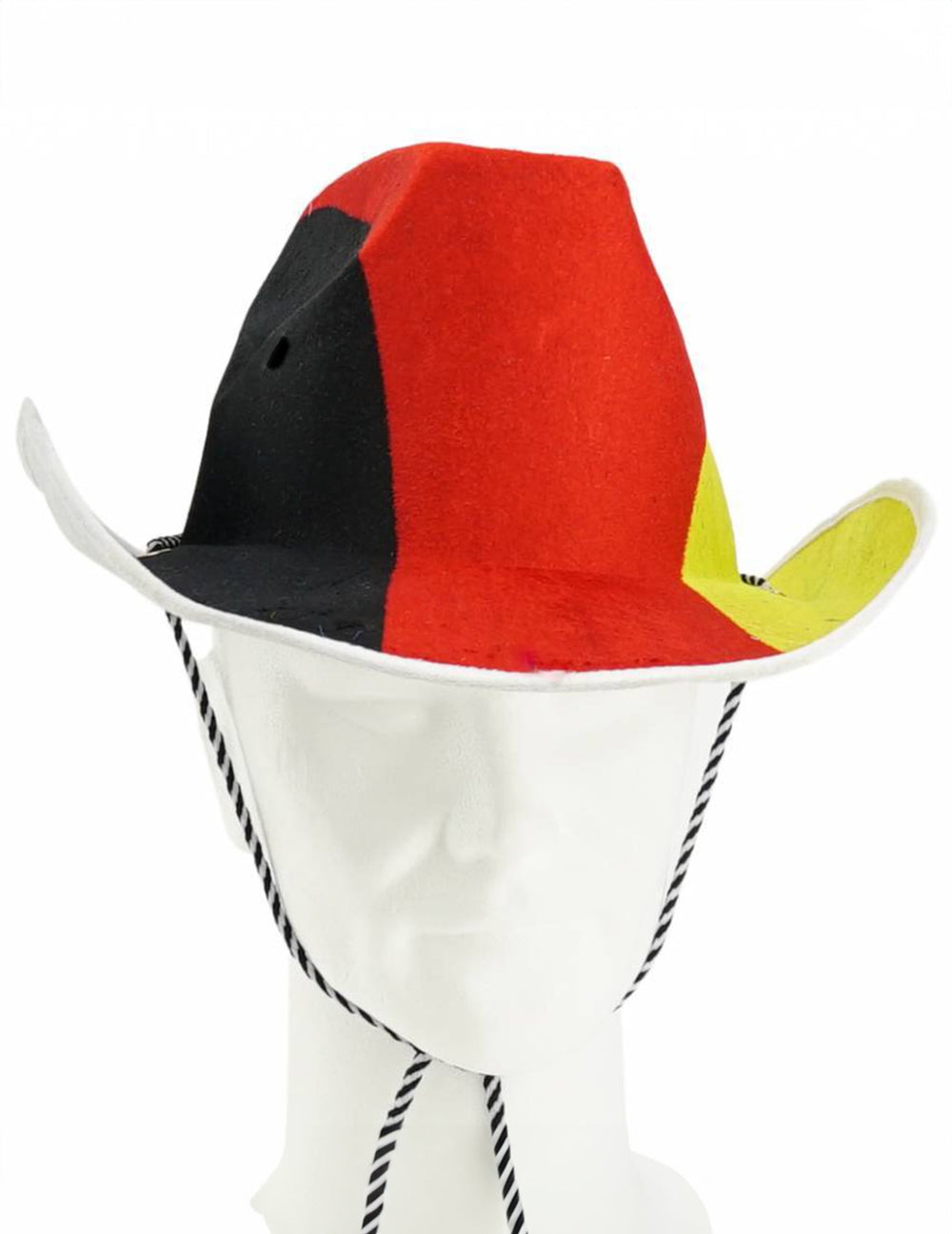 Chapeau cowboy supporter Allemagne pour adulte noir rouge jaune