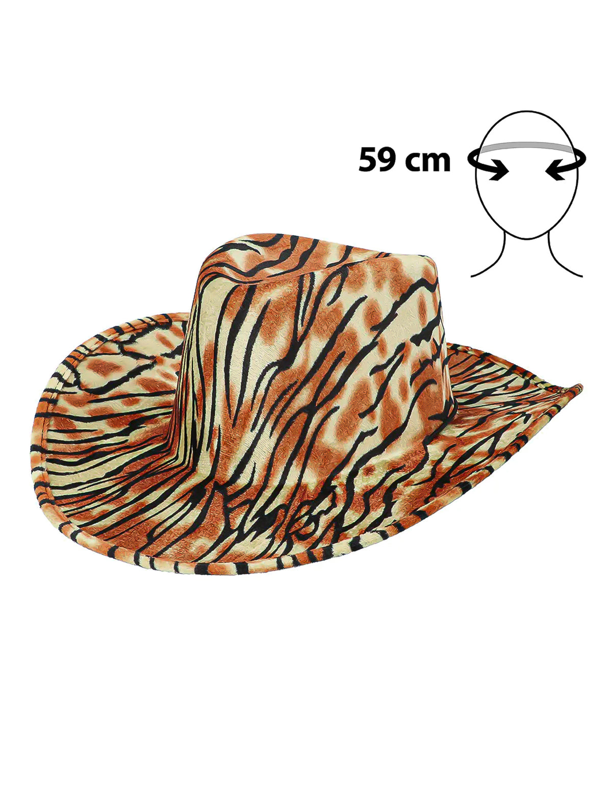 Détail du tour de tête du chapeau de cowboy tigre