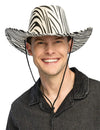 Chapeau de cowboy zèbre pour adulte noir et blanc