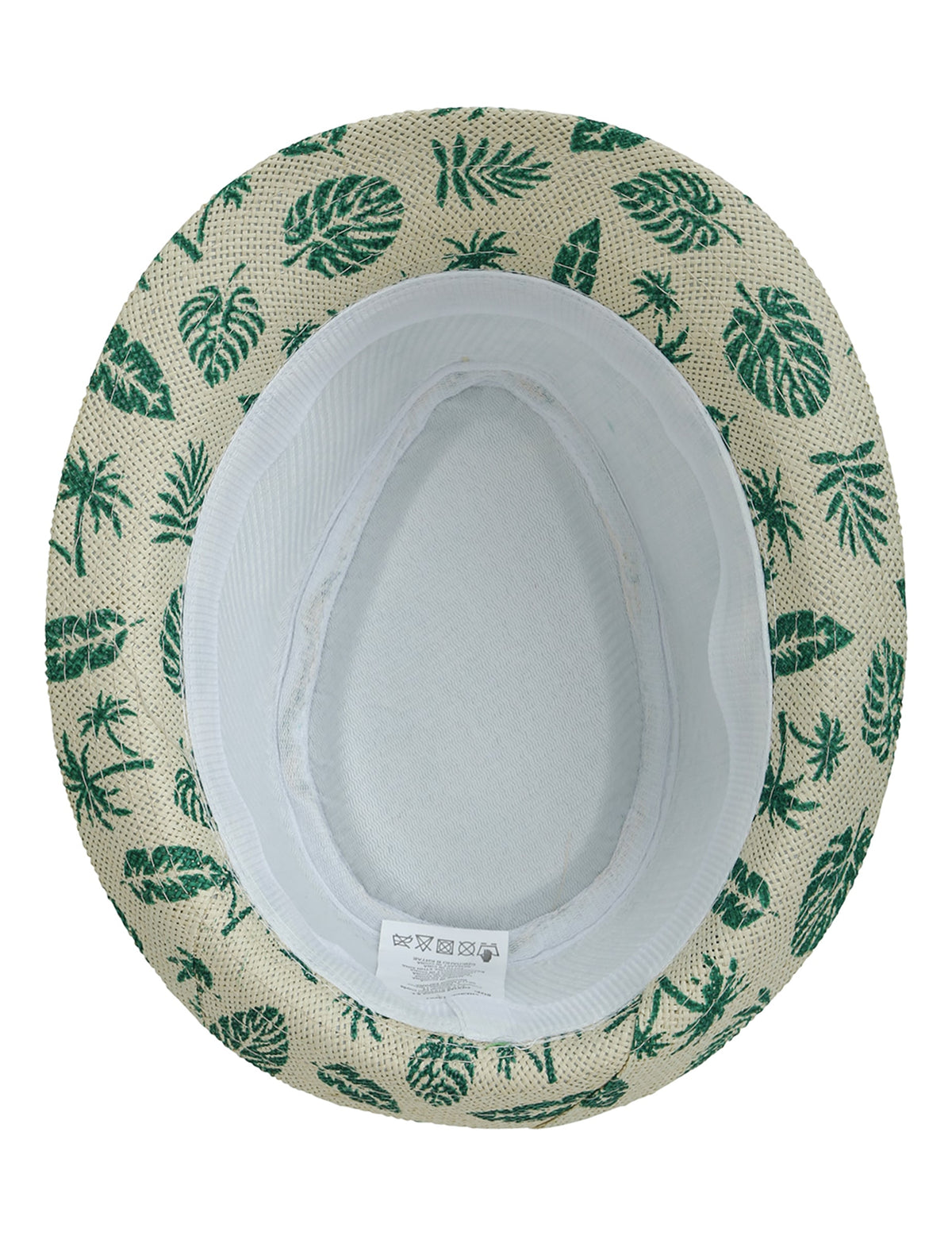 Chapeau d'été motif feuille pour enfant beige et vert
