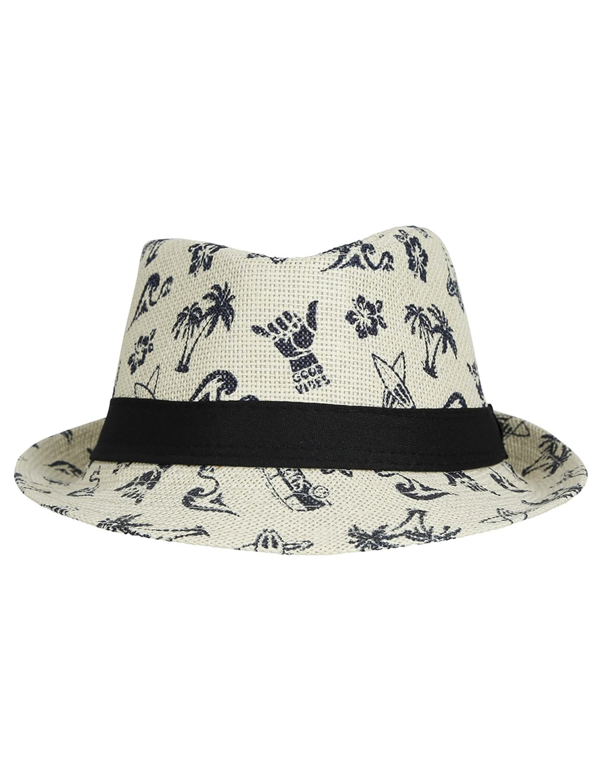 Vue de face du chapeau d'été motif surf pour enfant