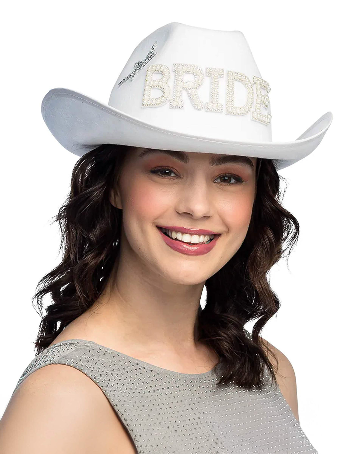 Chapéu de cowboy com pérolas Bride mulher