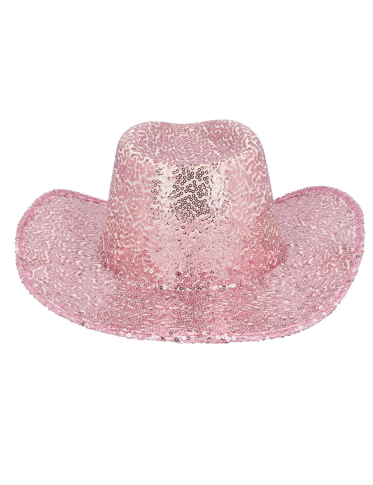Vue de face du chapeau de cowboy à sequins pour adulte