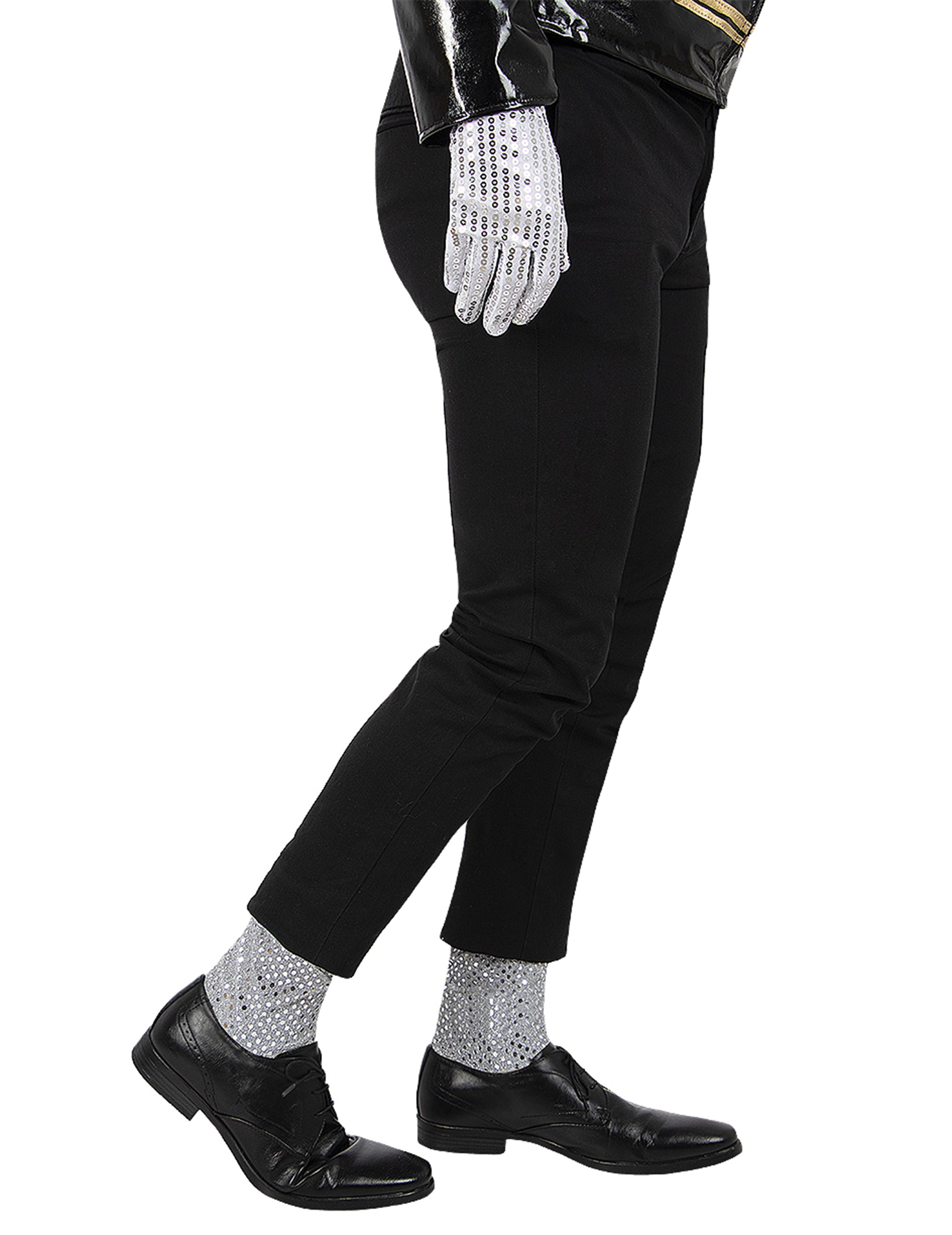 Vue de profil du gant à sequins du chapeau et gant Michael Jackson