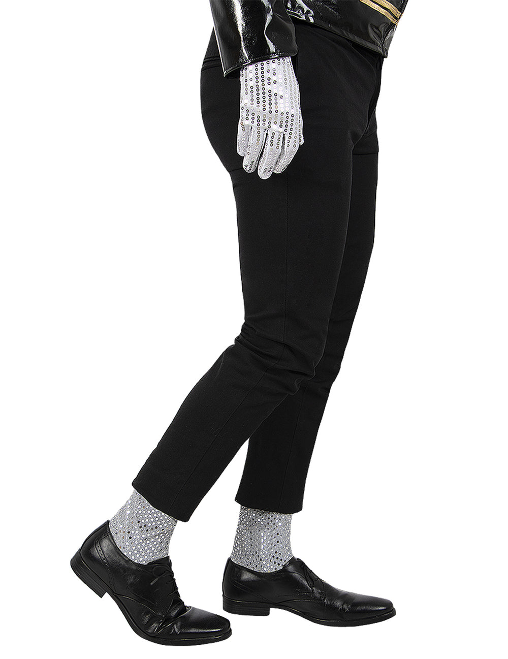 Vue de profil du gant à sequins du chapeau et gant Michael Jackson