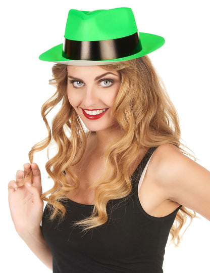 Vue de face du chapeau gangster pour adulte