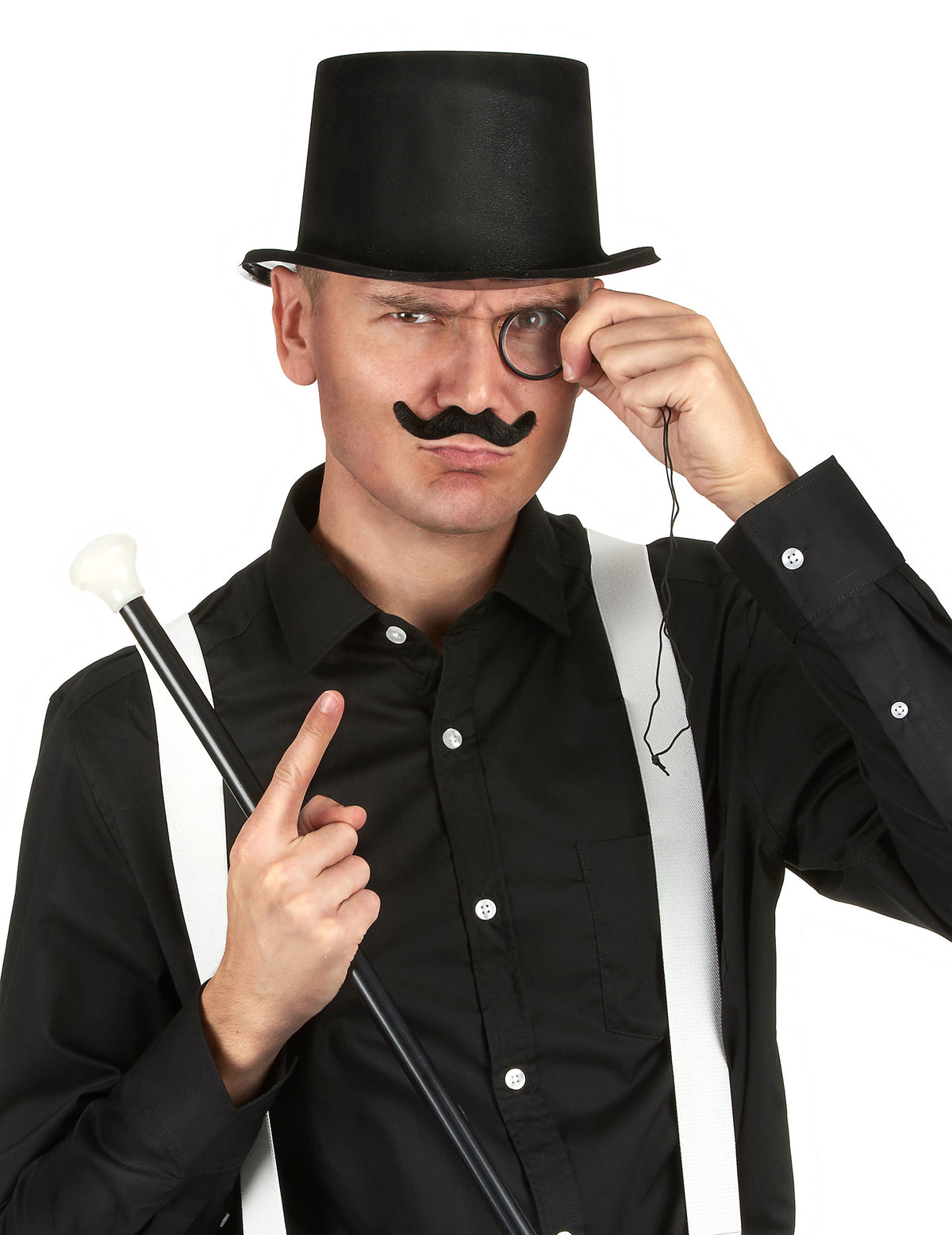 Chapeau haut de forme pour adulte noir en plastique