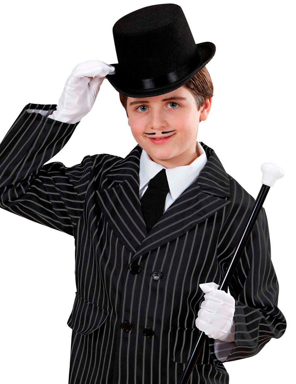 Chapeau haut de forme pour enfant noir avec ruban satiné